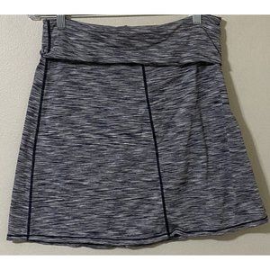 Prana Women's Unlined Yoga Skirt Waist 30" Gray White Black Heathered